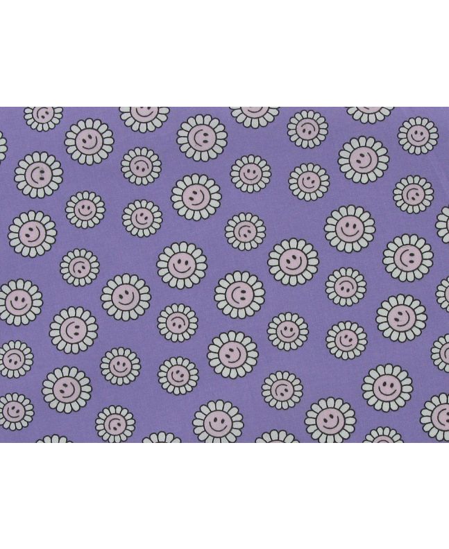 Daisy Smile Polycotton Print, Lilac