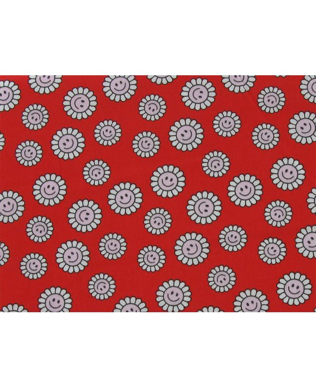 Daisy Smile Polycotton Print, Red