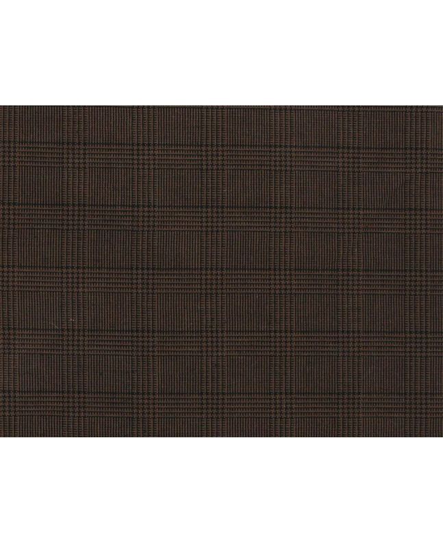 Deadstock Prince Of Wales Check Polyviscose Suiting, Brown