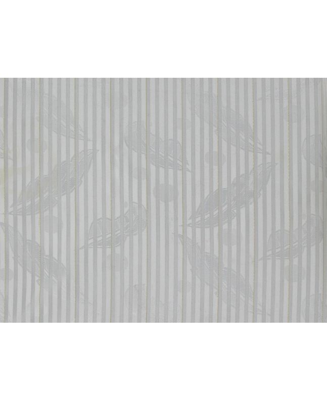 Deadstock Sheer Metallic Stripe Feather Jacquard, White