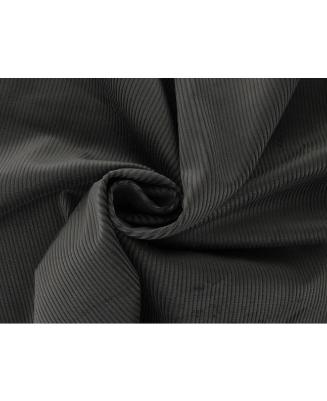 Designer Deadstock 8 Wale Pima Cotton Corduroy, Charcoal