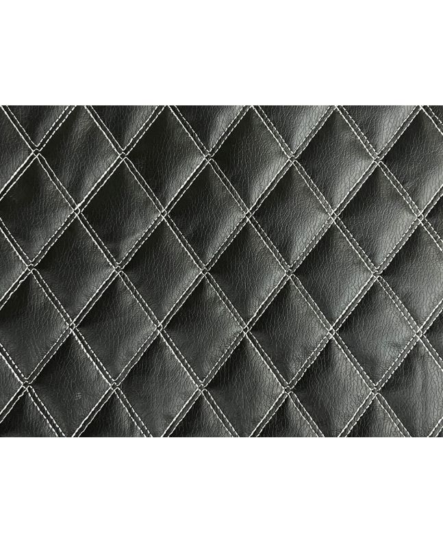 Diamond Stitch Quilted Leatherette, White