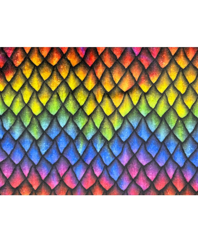 Digital Print Soft Huggle Fleece, Rainbow Dragon