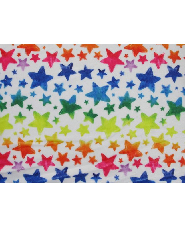 Digital Print Soft Huggle Fleece, Rainbow Stars