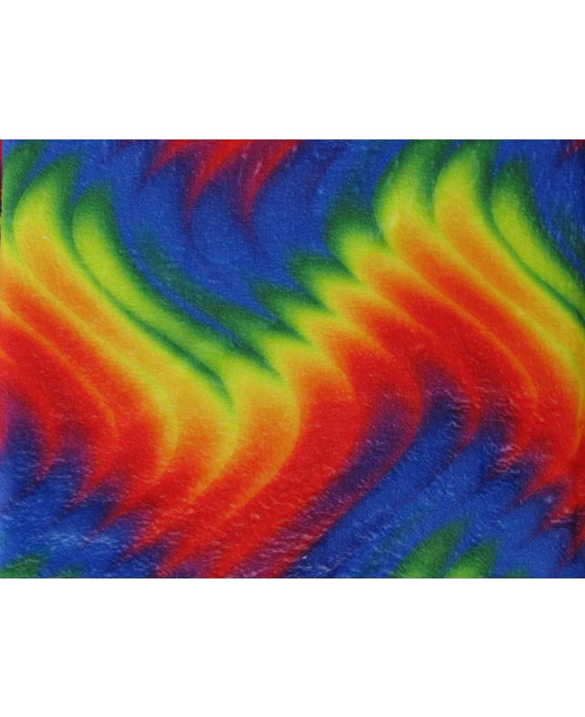 Digital Print Soft Huggle Fleece, Rainbow Wave