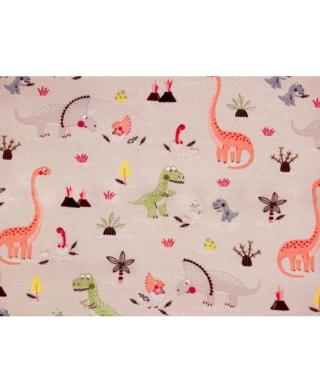 Dino World Cotton Canvas, Sand