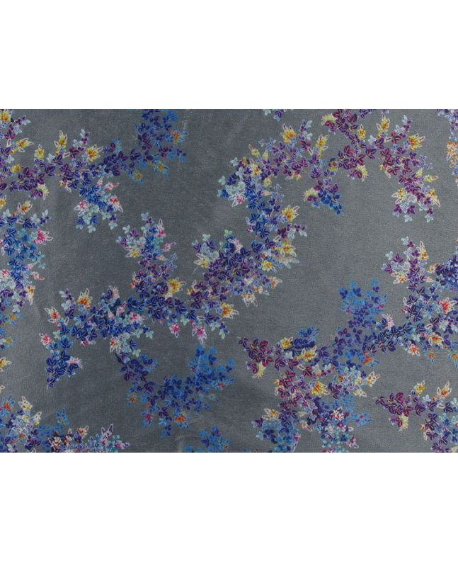 Ditsy Floral Stretch Velour, Silver