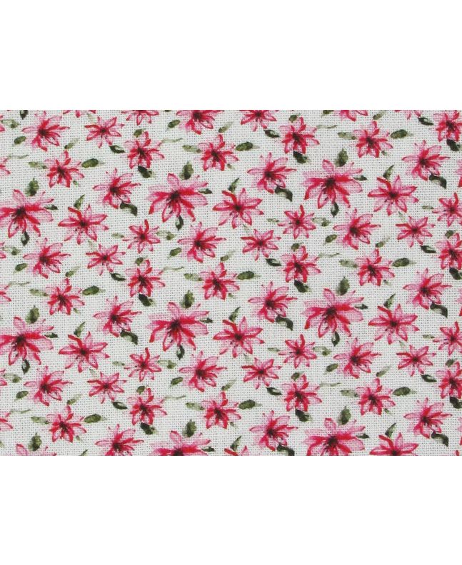 Ditsy Flowers Printed Linen Blend, Cream