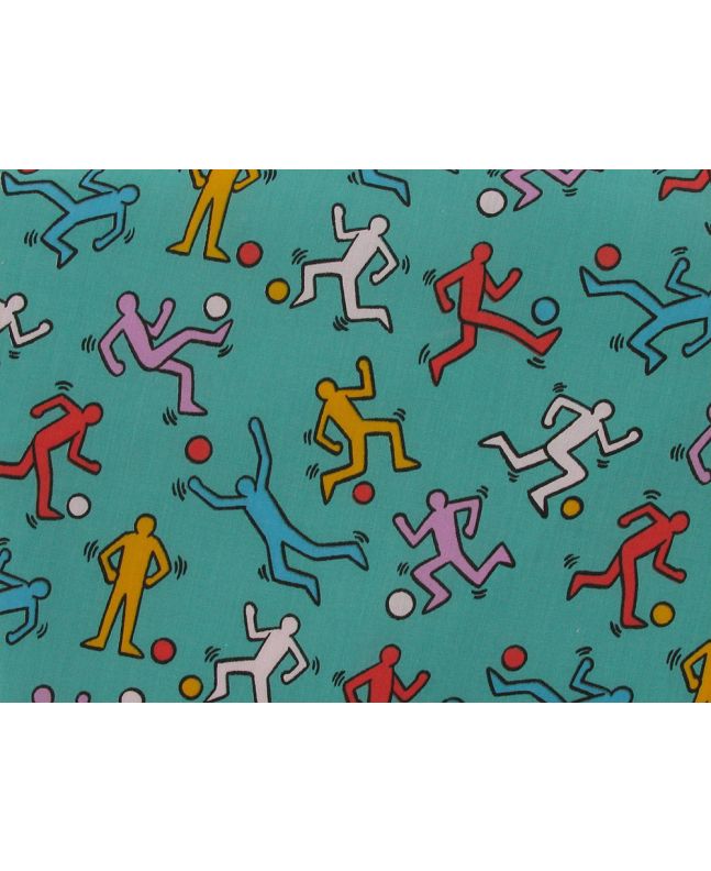 Doodle Ballers Polycotton Print, Turquoise