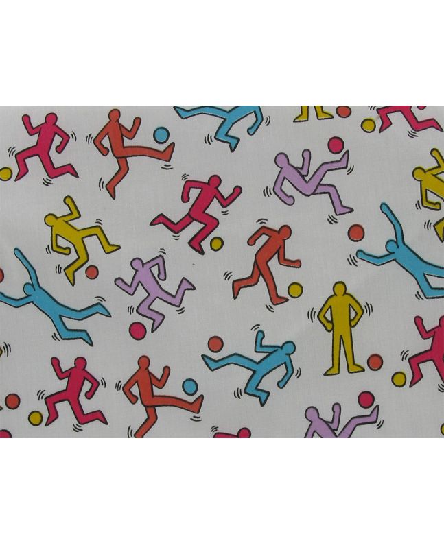 Doodle Ballers Polycotton Print, White