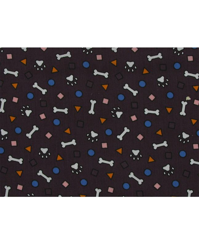 Doodle Dog Shapes Polycotton Print, Dark Purple