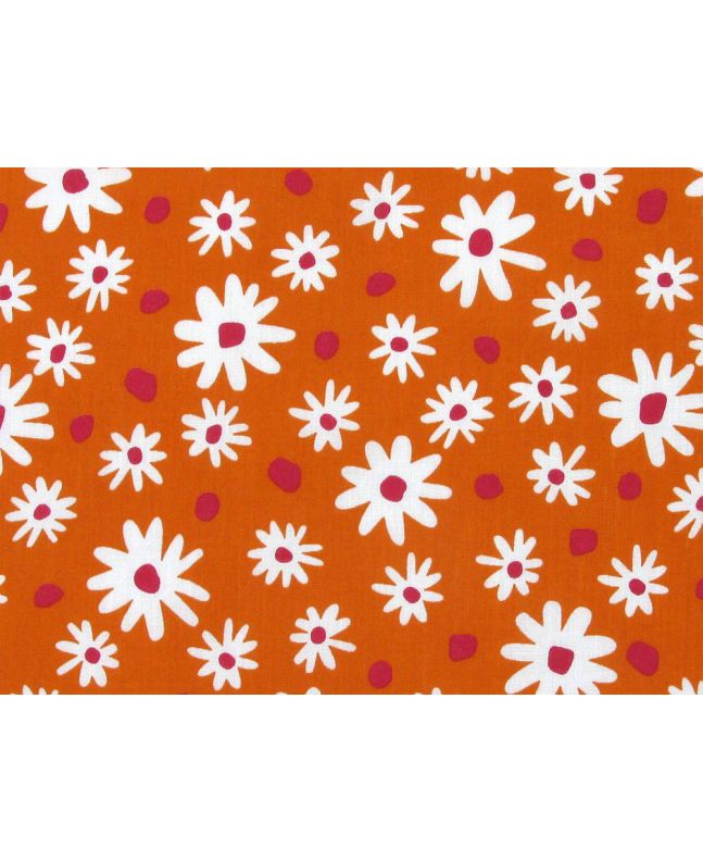 Dotty Daisies Polycotton Print, Orange