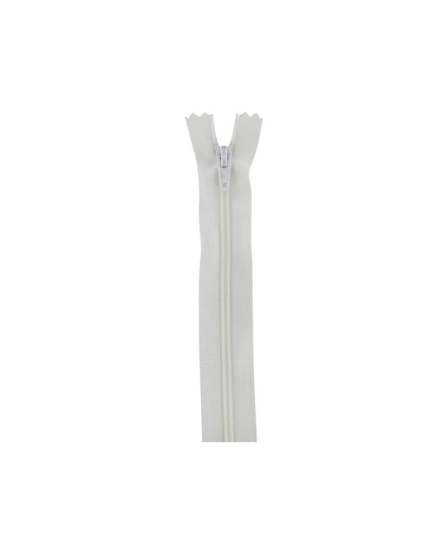 Closed End Dress Zip, 16 Inch, White