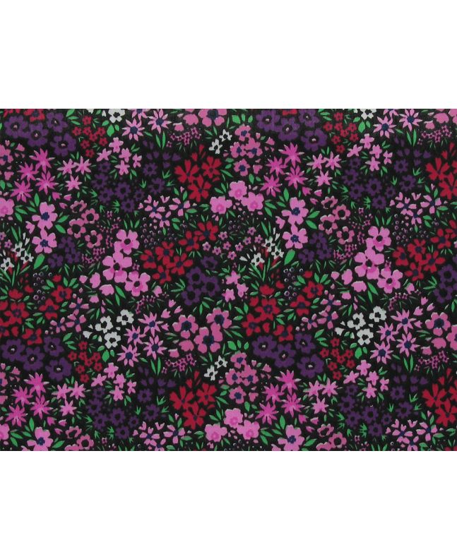 Elegant Ditsy Garden Polycotton Print, Black