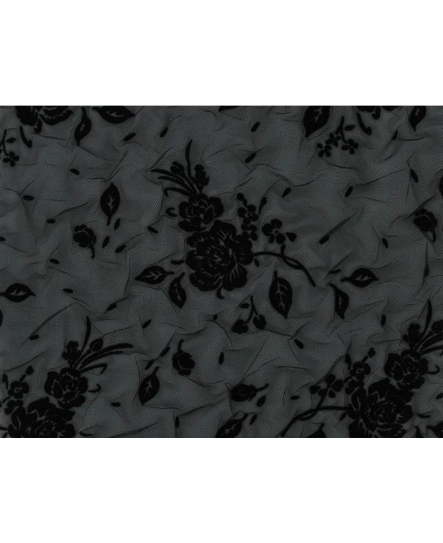 English Rose Flock Spandex Mesh Knit, Grey