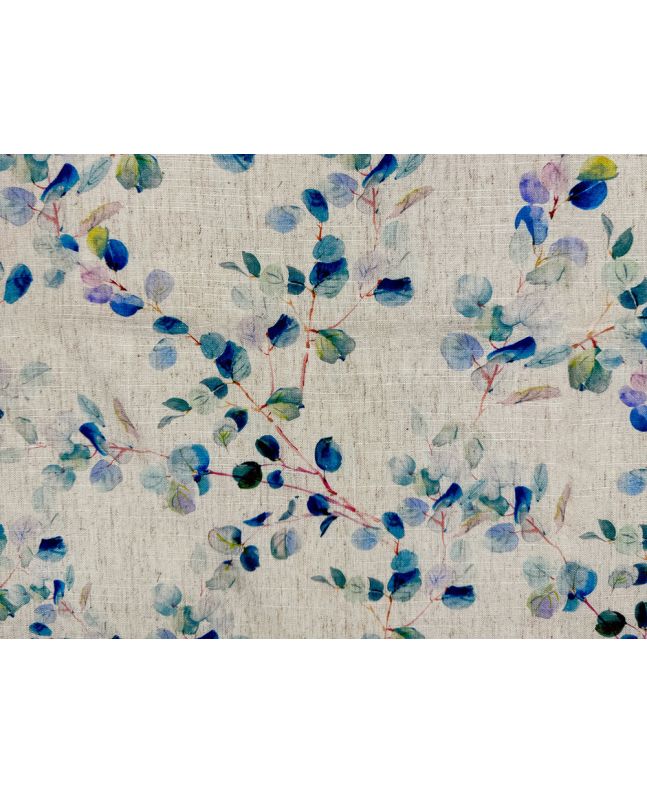 Eucalyptus Printed Linen Blend, White