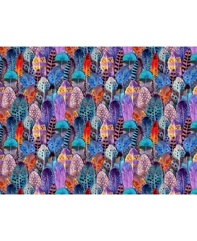 Feather Collage Cotton Print