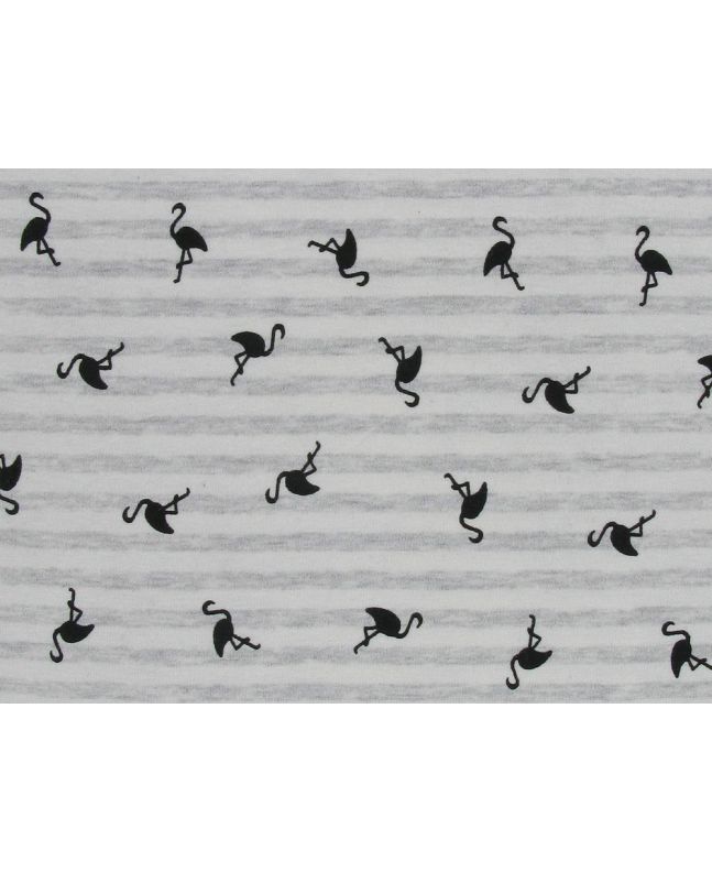 Flamingo Stripe Cotton Jersey Roll End, 2.9m