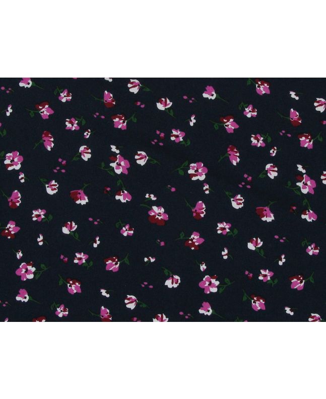 Floating Fleur Mist Viscose Print, Navy