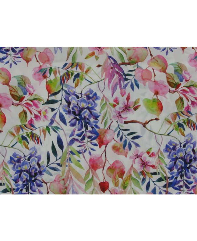 Floral Canopy Pima Cotton Lawn, White
