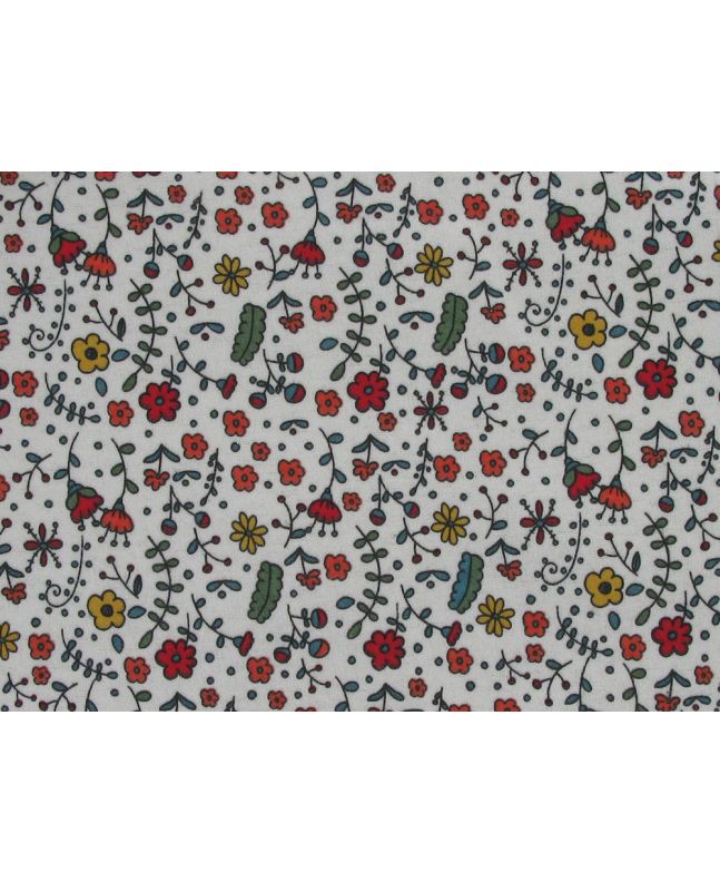 Floral Doodle Brushed Cotton Rich Winceyette, Ivory