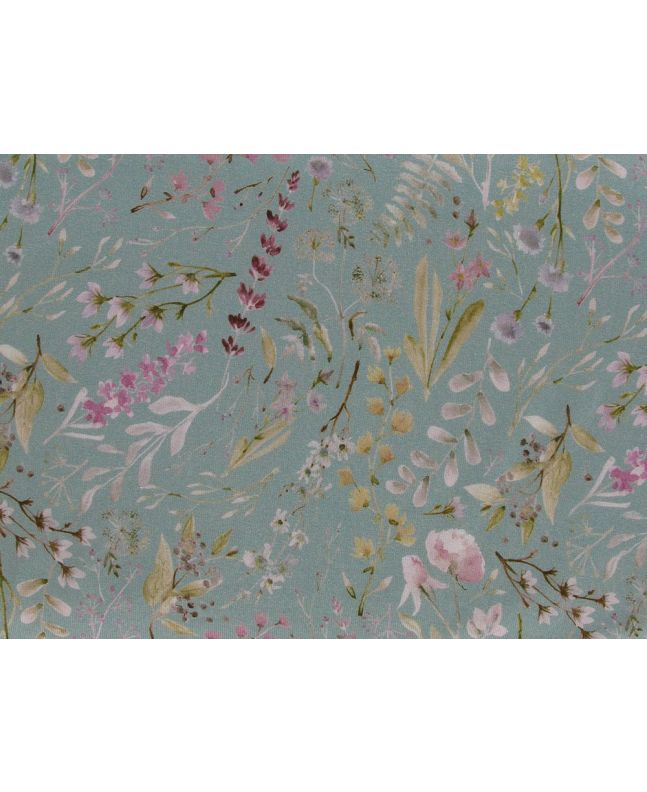 Floral Haven Viscose Jersey, Mint