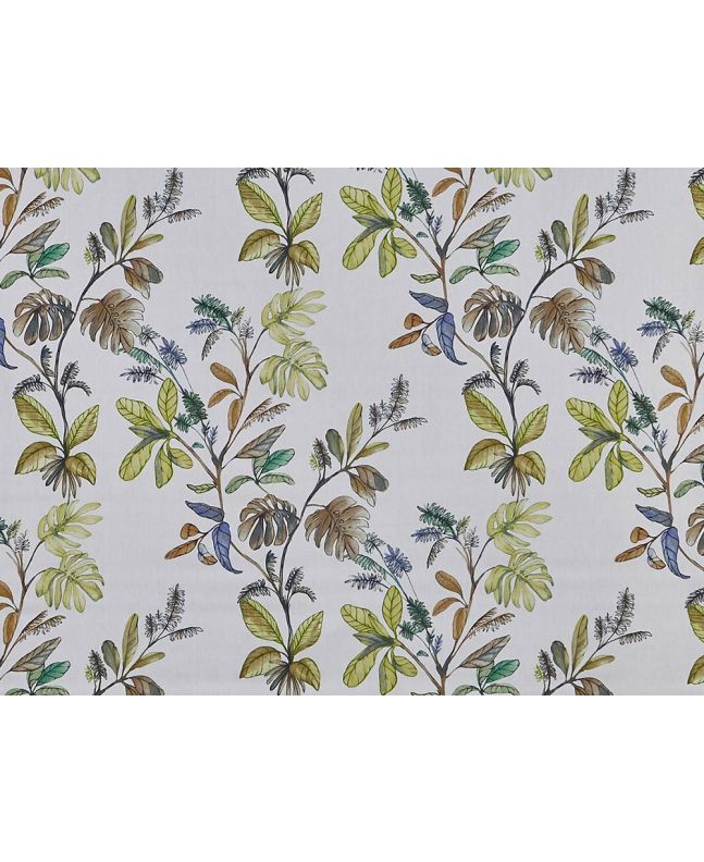 Floral Kew Cotton Curtain Fabric, Sapphire
