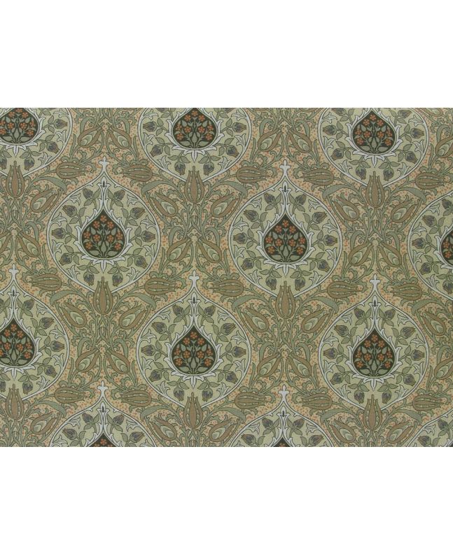 Floral Mosaic Cotton Print, Cream