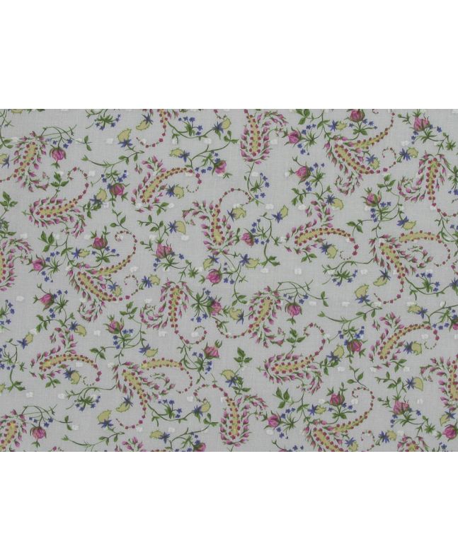 Floral Paisley Dobby Cotton Voile, Pink