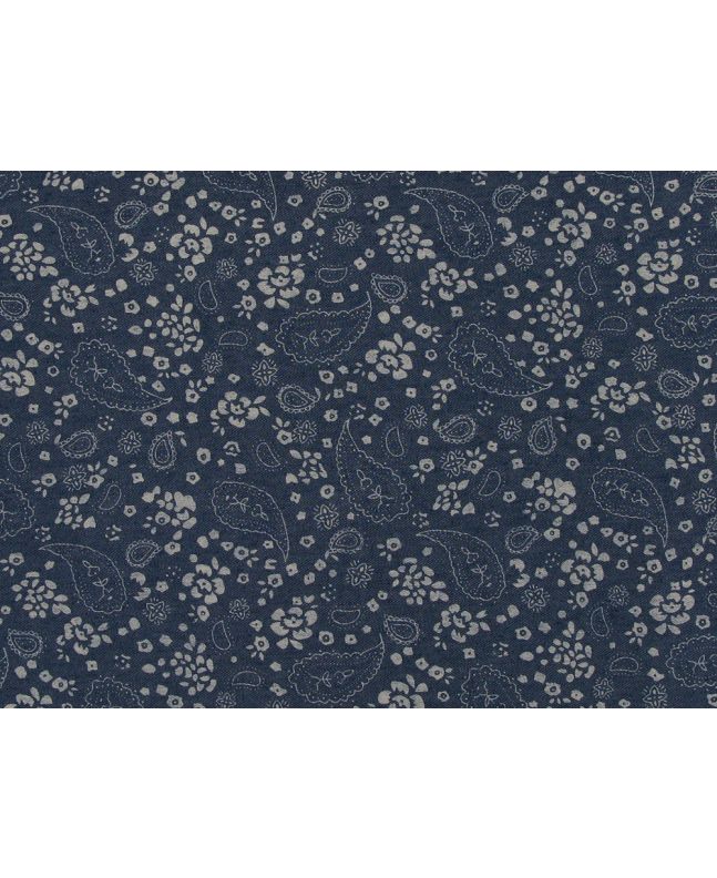 Floral Paisley Printed Chambray