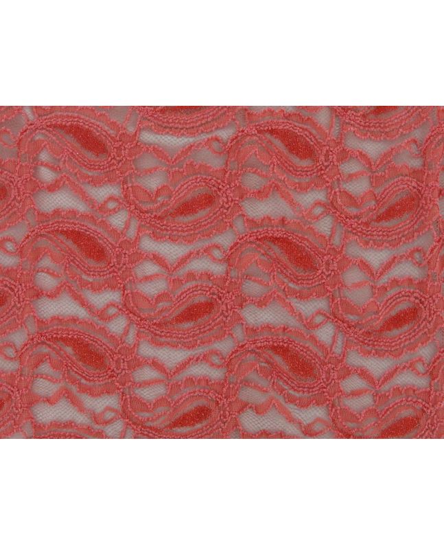 Floral Paisley Stretch Lace, Salmon