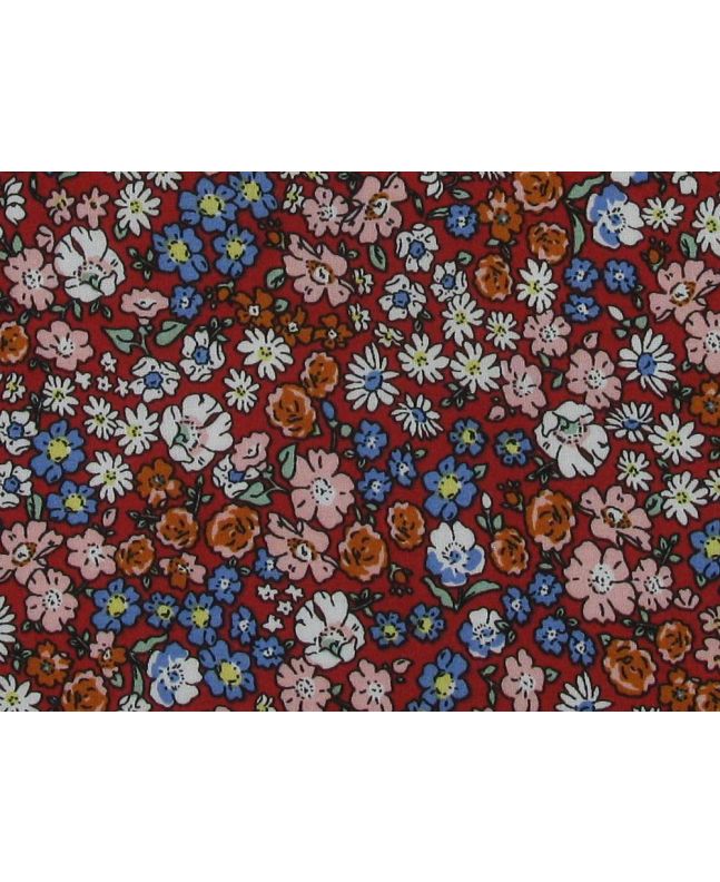 Floral Splendor Viscose Print, Red