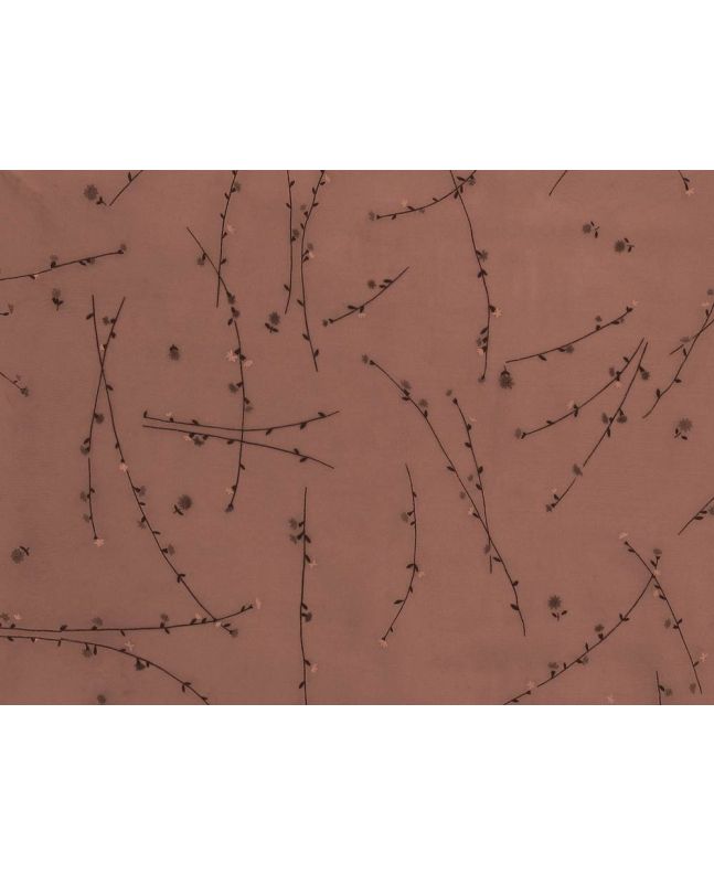 Floral Vines Organdy, Chesnut