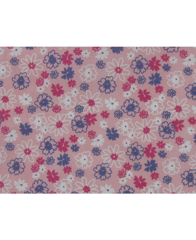 Flower Party Polycotton Print, Pink