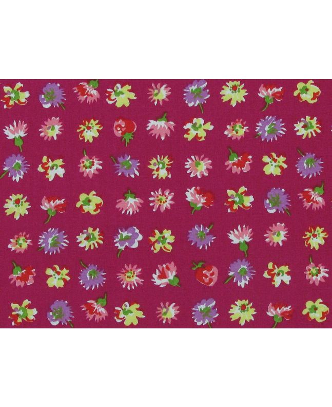 Fluttering Floral Cotton Poplin Print, Cerise