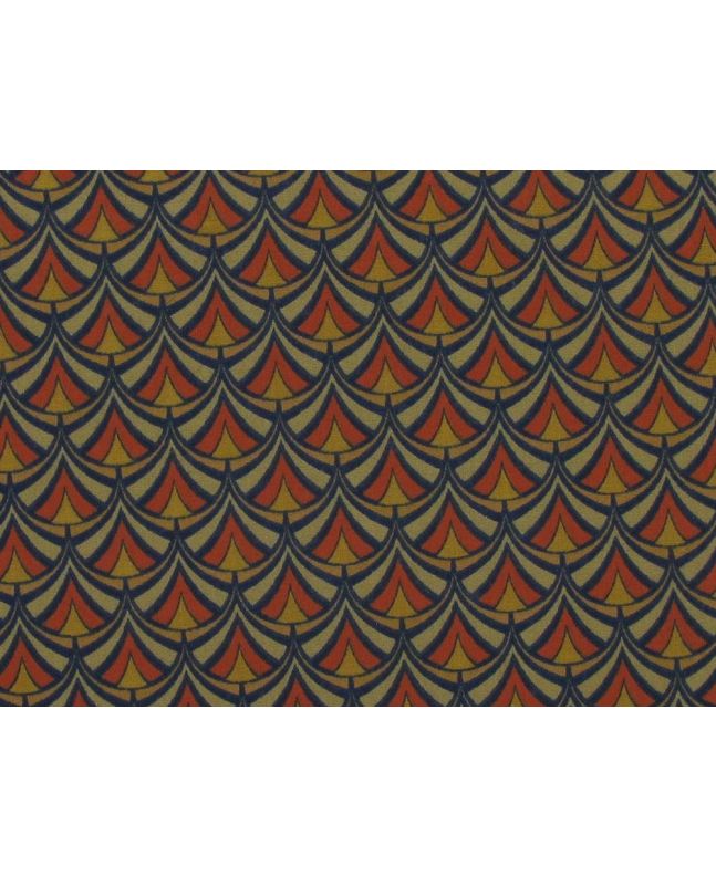 Geometric Fusion Polycotton Print, Navy