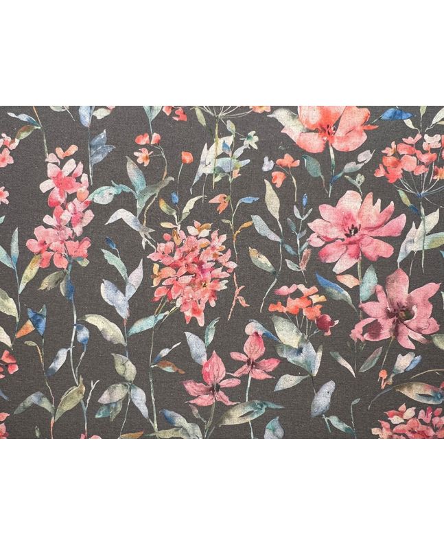 Giardino Recycled Cotton and Linen Blend Panama, Charcoal