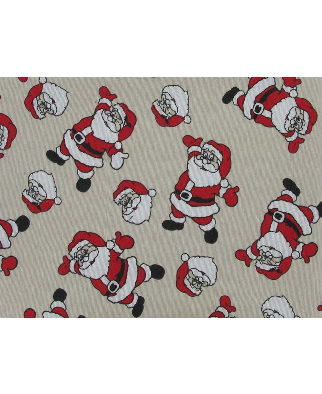 Happy Santa Cotton Rich Panama Canvas, Natural