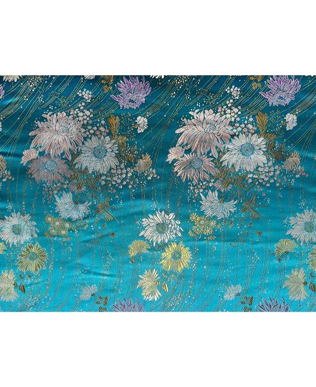 Haujin Chinese Brocade, Bloom, Blue