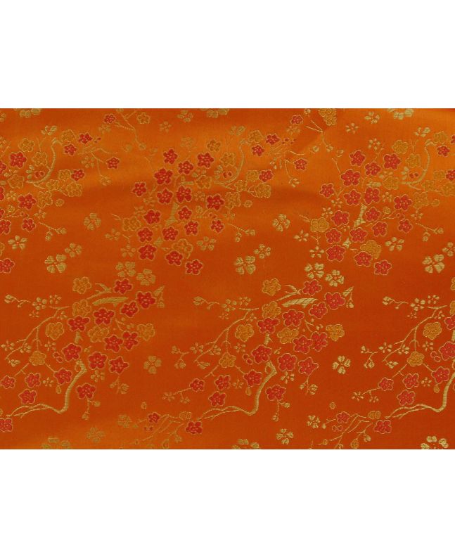 Haujin Chinese Brocade, Cherry Blossom, Orange