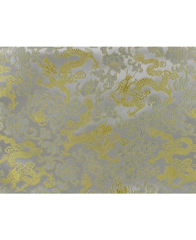 Haujin Chinese Brocade, Dragons, Yellow
