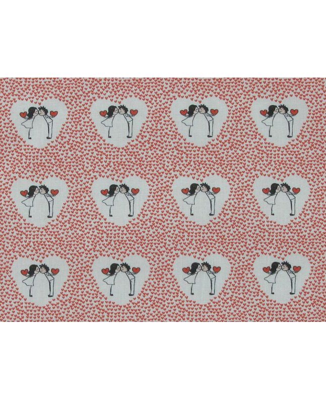 Hearts and Kisses Cotton Print