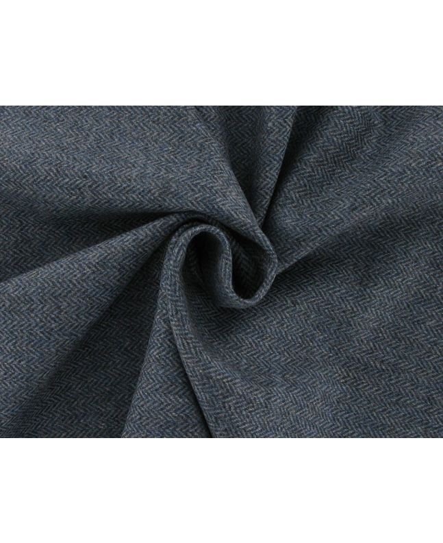 Herringbone Coating Wool, Steel Blue