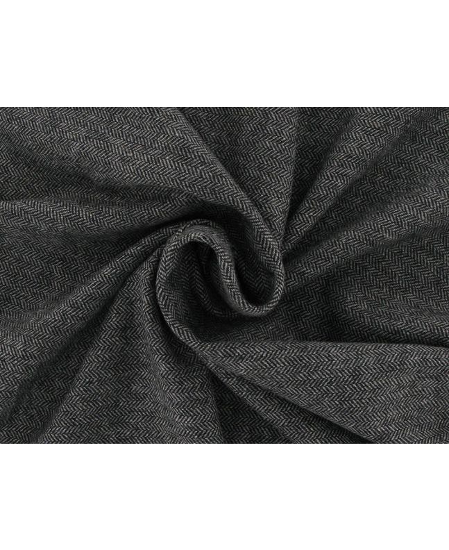 Herringbone Tweed Wool Blend, Black