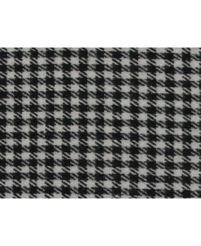 Houndstooth Brushed Wool Look Cotton Rich Blend, Black and White
