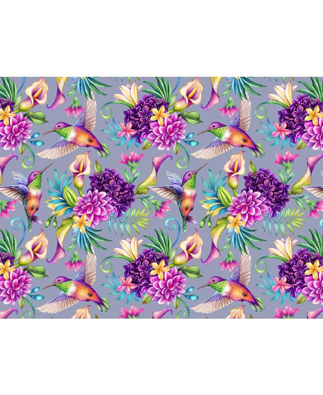 Hummingbird Flora Cotton Print
