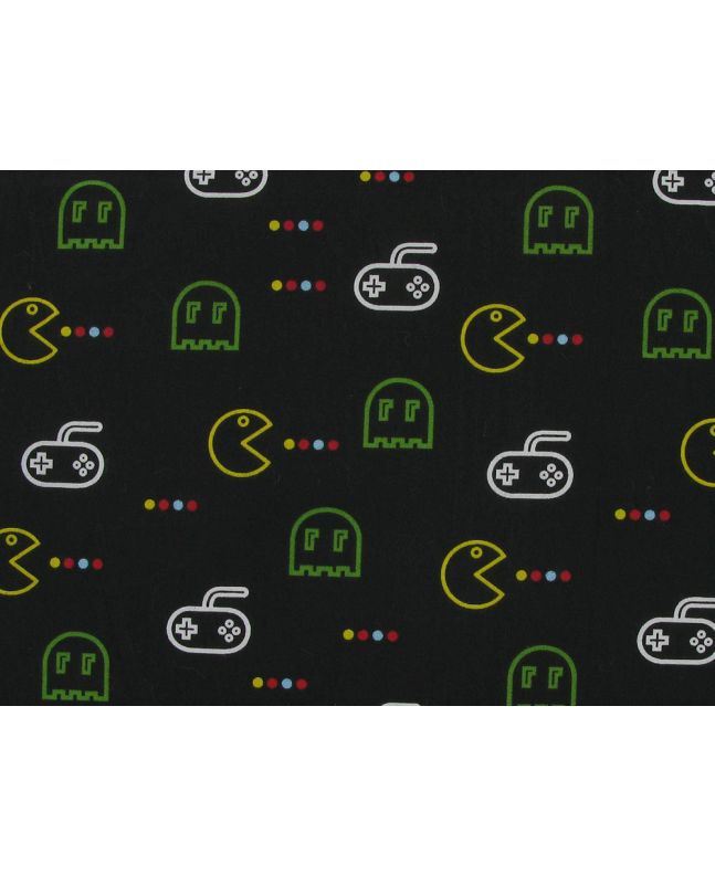 Hungry Gamer Polycotton Print, Black