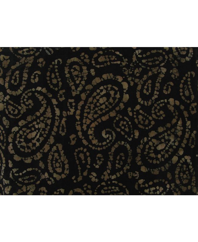 Indian Batik Cotton, Paisley Bloom, Brown