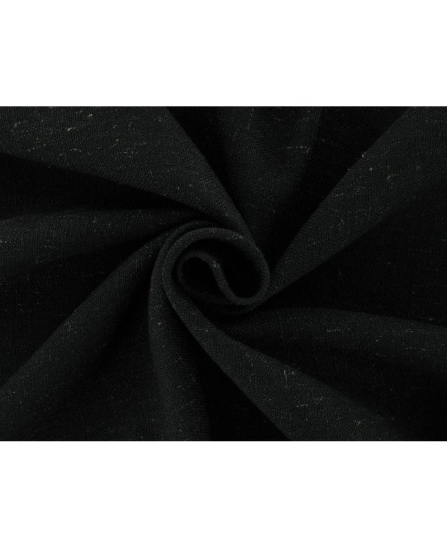 Indus Chalk Linen Blend Curtain Fabric, Ebony