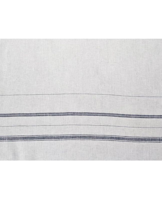 Irregular Stripe Irish Linen, White